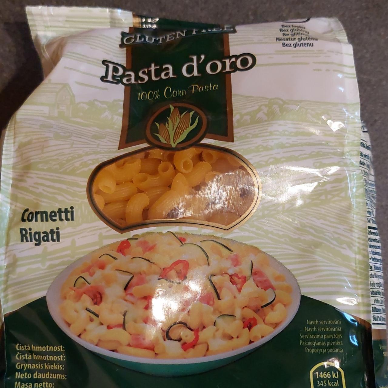 Fotografie - Pasta d'oro kukuřičné těstoviny bez lepku kolínka Cornetti Rigati SamMills