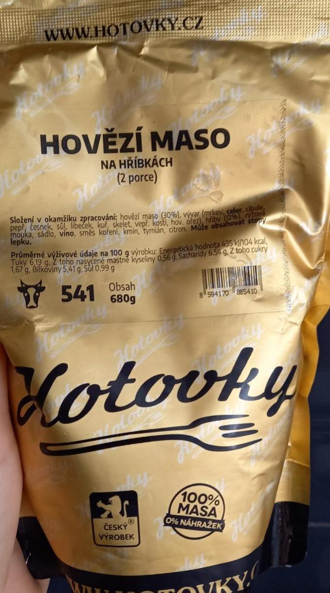 Fotografie - Hovězí maso na hříbkách Hotovky.cz