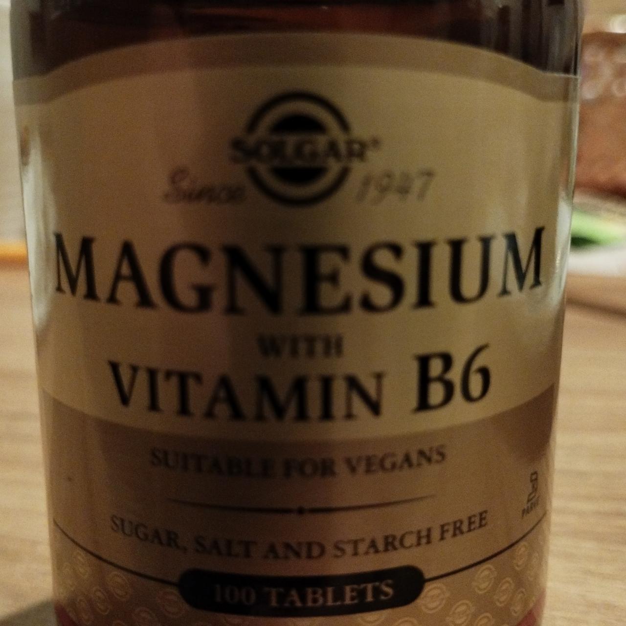 Fotografie - Magnesium with Vitamin B6 Solgar