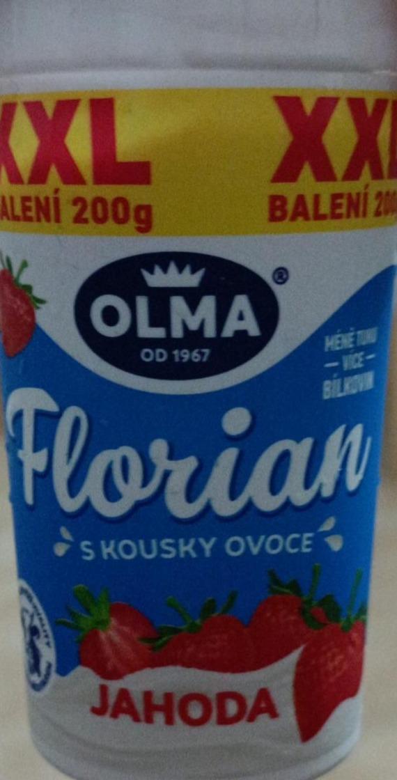 Fotografie - Florian lahodný jogurt s kousky ovoce jahoda Olma