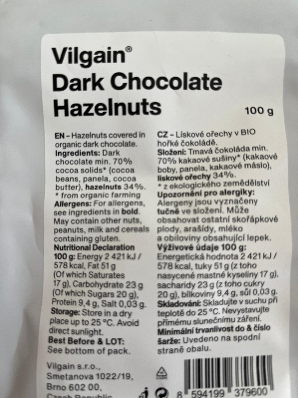 Fotografie - Dark Chocolate Hazelnuts Vilgain