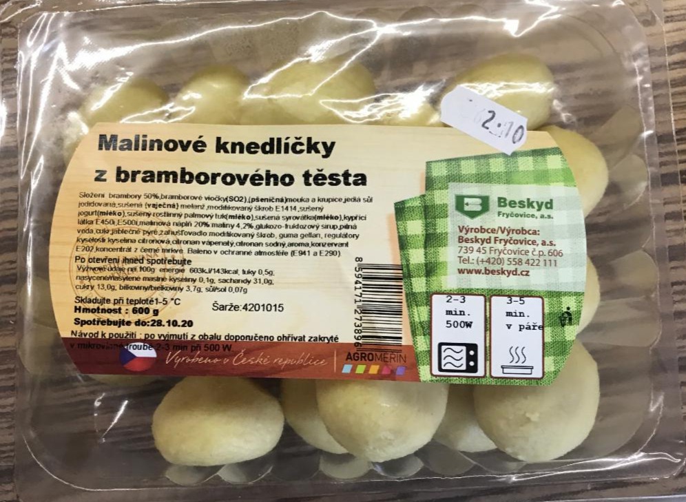 Fotografie - Malinové knedlíčky z bramborového těsta Beskyd Fryčovice