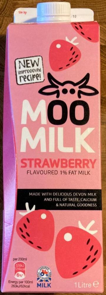 Fotografie - Moo Milk Strawberry Flavour 1% Fat Milk