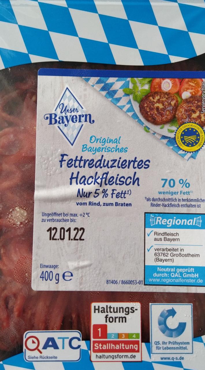 Fotografie - Fettreduziertes Hackfleisch 5% fett Unser Bayern