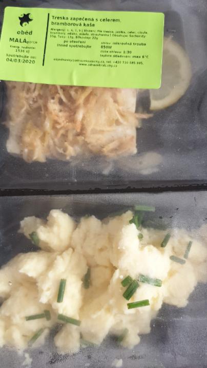 Fotografie - Treska zapečená s celerem, bramborová kaše Zdravé krabičky