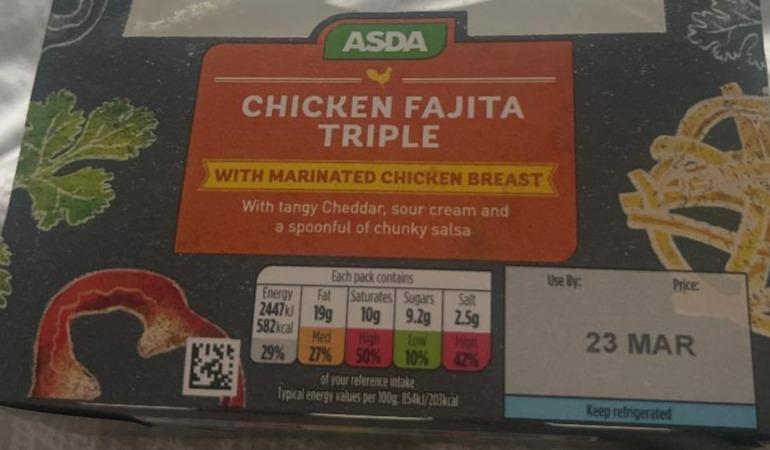 Fotografie - Chicken fajita triple with marinated chicken breast Asda