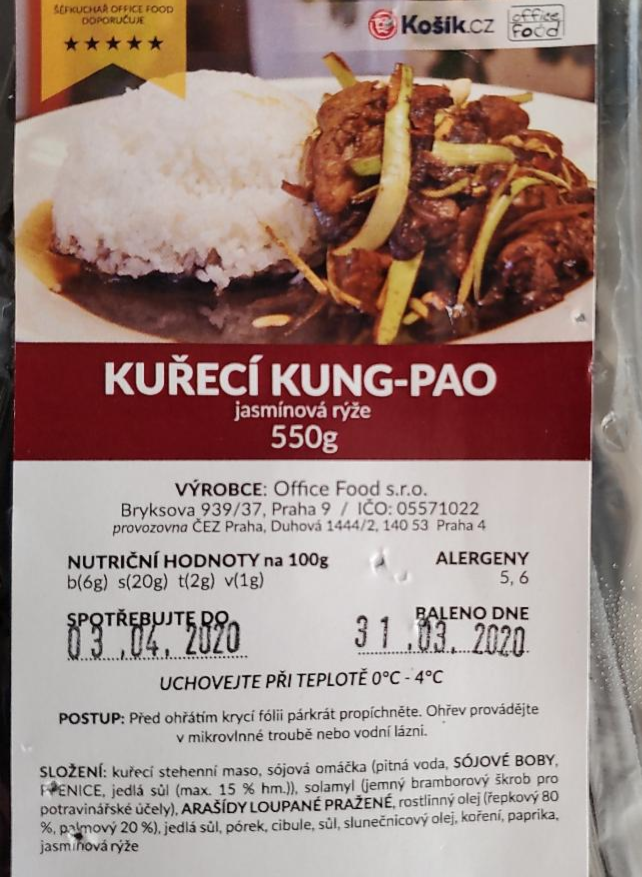 Fotografie - Kuřecí kung-pao, jasmínová rýže Office food
