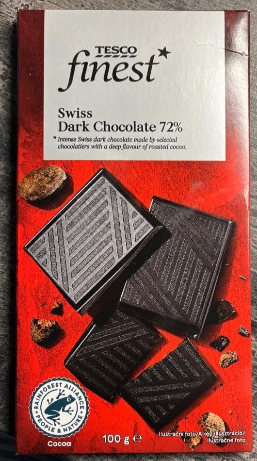 Fotografie - Swiss 72% Dark Chocolate Tesco finest