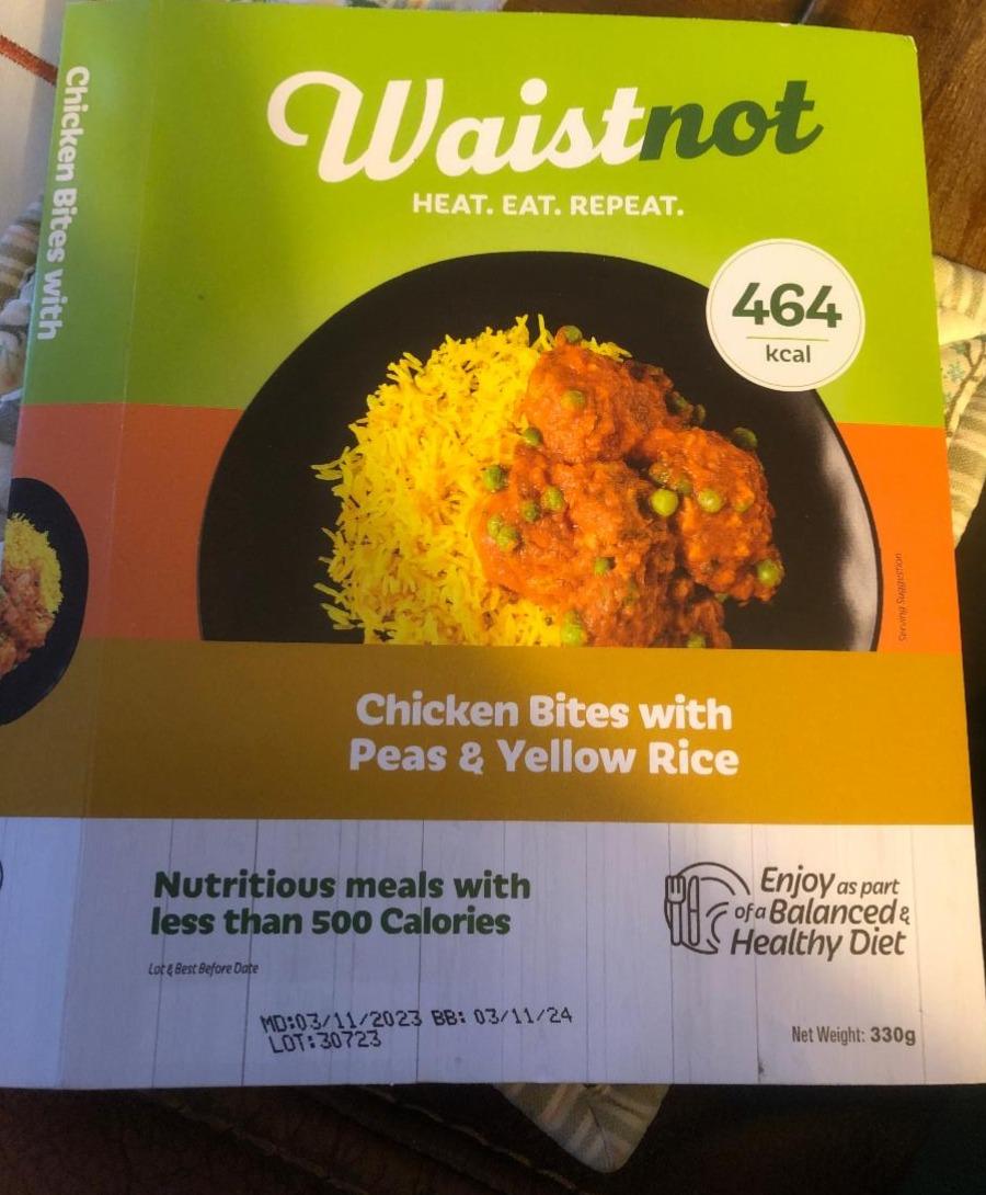 Fotografie - Chicken Bites with Peas & Yellow Rice Waistnot
