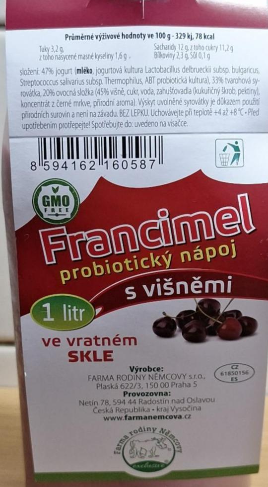 Fotografie - Probiotický nápoj s višněmi Francimel