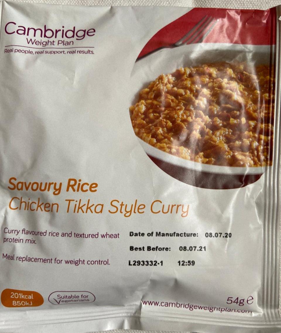 Fotografie - Chicken Tikka Style Curry Cambridge Weight Plan