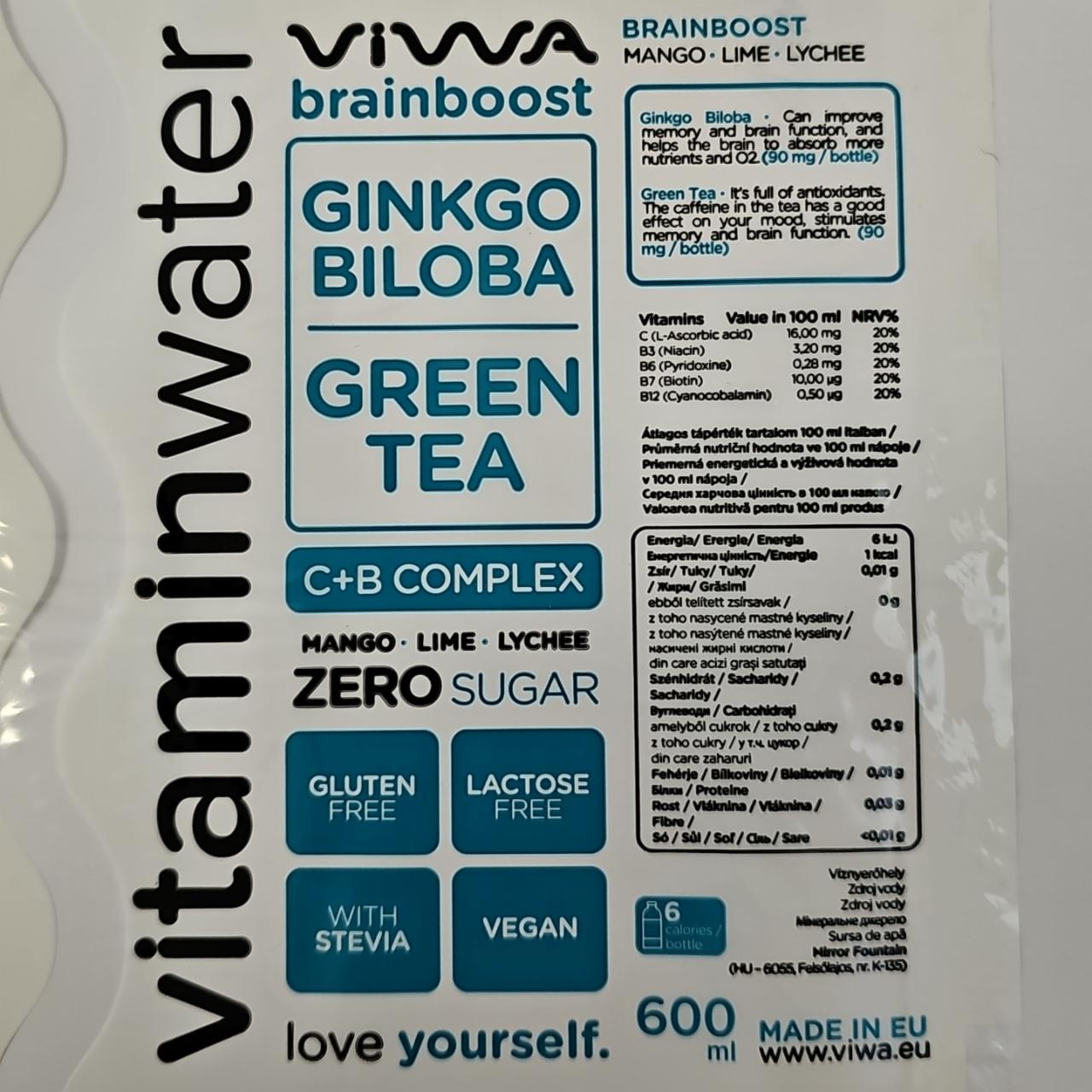 Fotografie - Brainboost vitaminwater zero sugar Viwa
