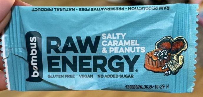 Fotografie - Raw Energy salty caramel & peanuts Bombus