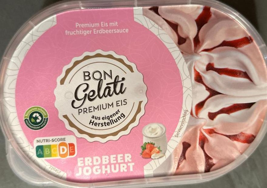 Fotografie - Premium Eis mit fruchtiger Erdbeersauce Bon Gelati