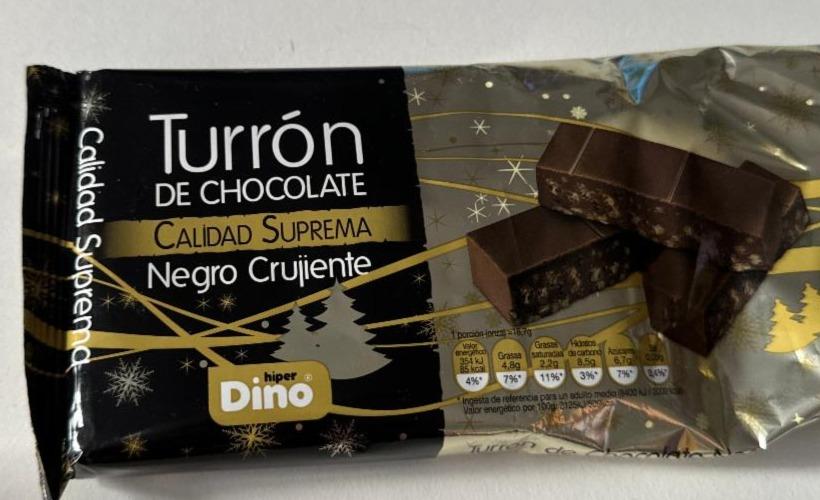 Fotografie - Turrón de Chocolate Negro Crujiente HiperDino