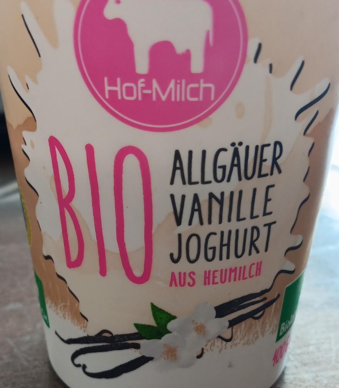 Fotografie - Bio Allgäuer Vanille Joghurt Hof-Milch