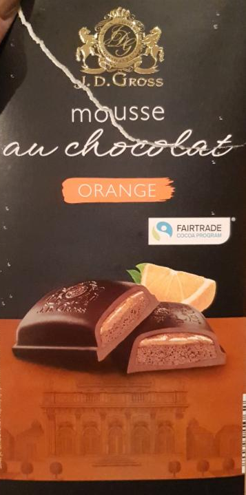 Fotografie - Hořká čokoláda 56% s náplní pěny a pomerančovou náplní Mousse au chocolat orange