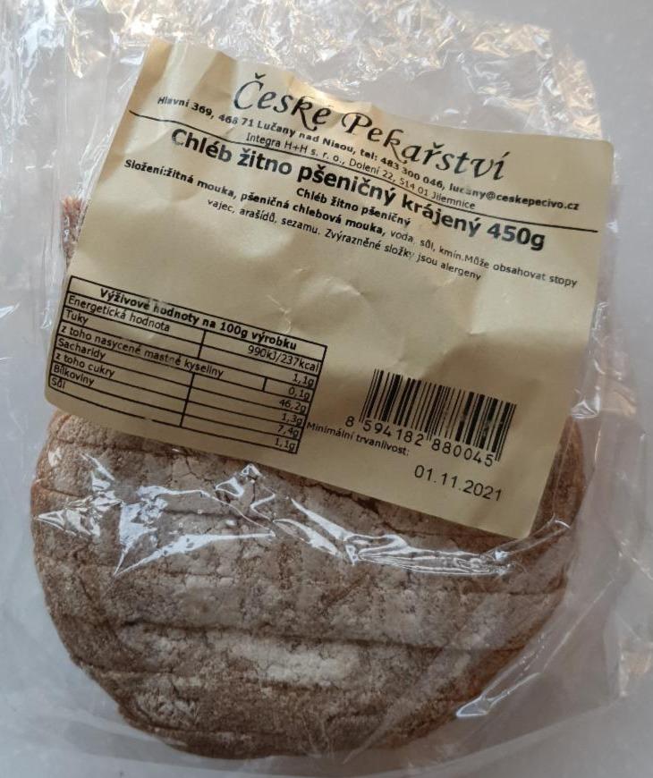 Fotografie - Chléb žitno pšeničný krájený České pekařství