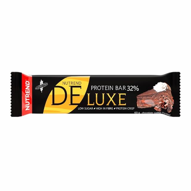 Fotografie - DeLuxe protein bar 32 % chocolate sacher flavour (čokoládový sachr v mléčné čokoládě) Nutrend