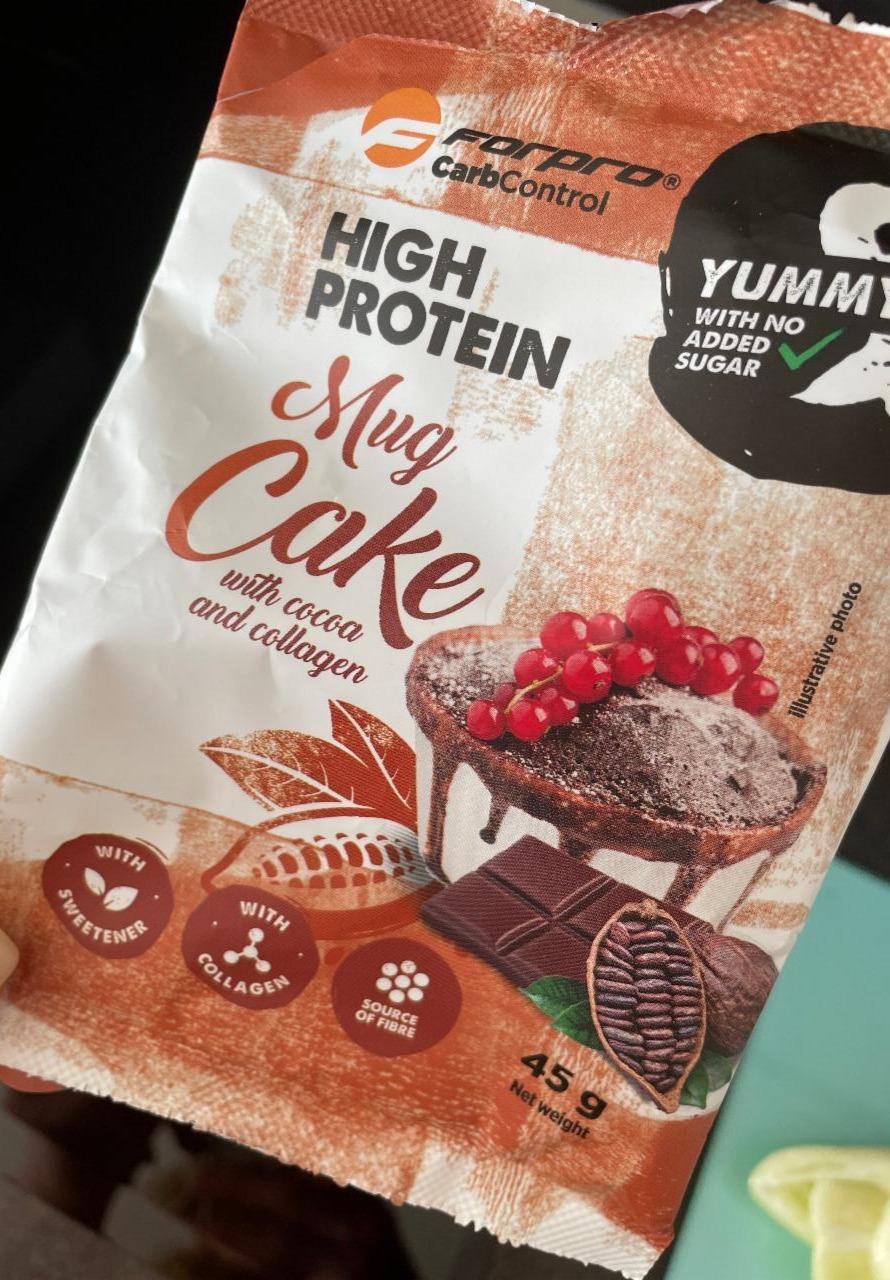 Fotografie - High Protein Mug Cake with cocoa and collagen Forpro