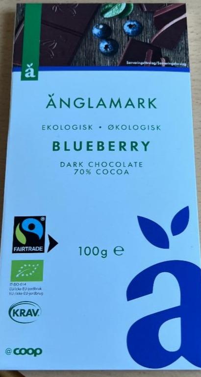 Fotografie - černá čokoláda, 70%, borůvková Änglamark