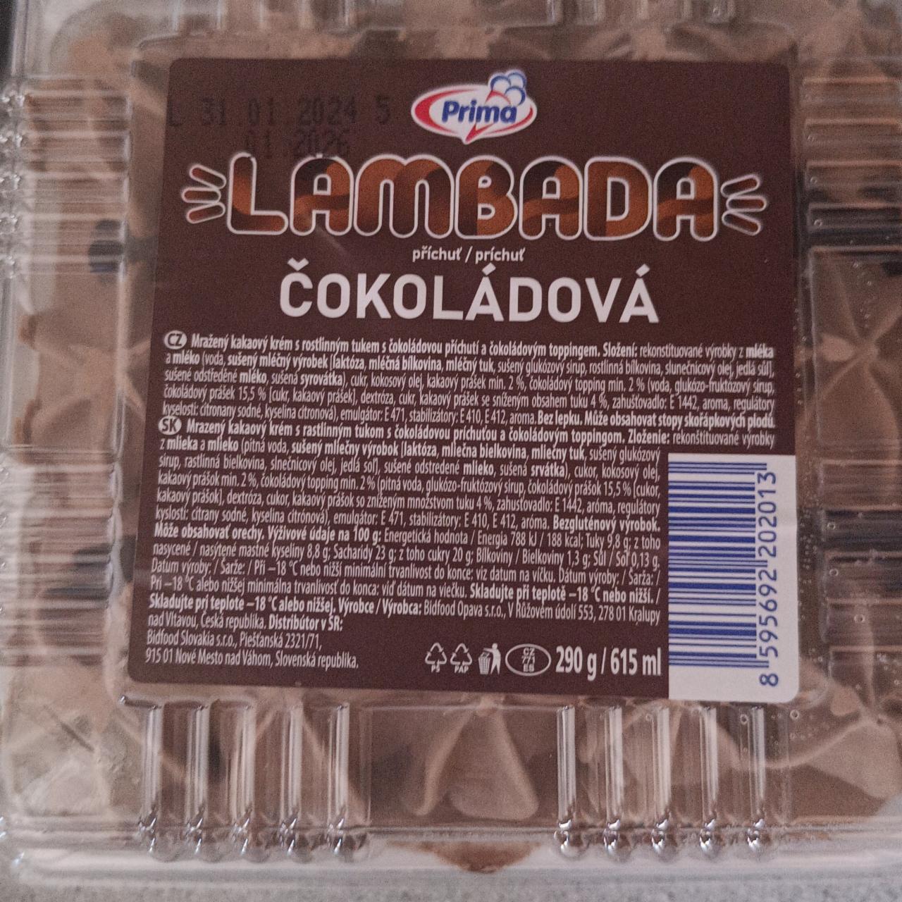 Fotografie - Lambáda příchuť čokoládová Prima