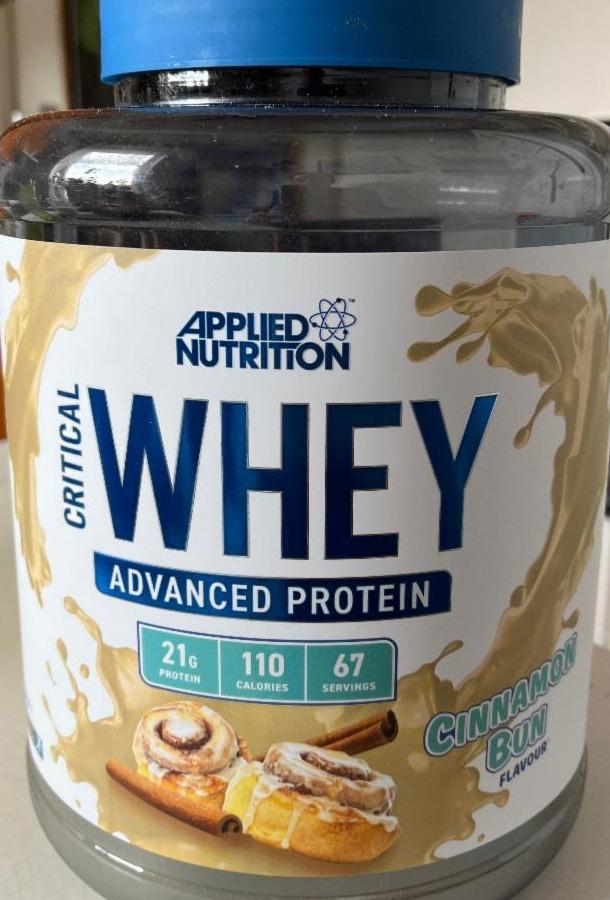 Fotografie - Critical Whey advenced protein cinnamon bun flavour Applied nutrition