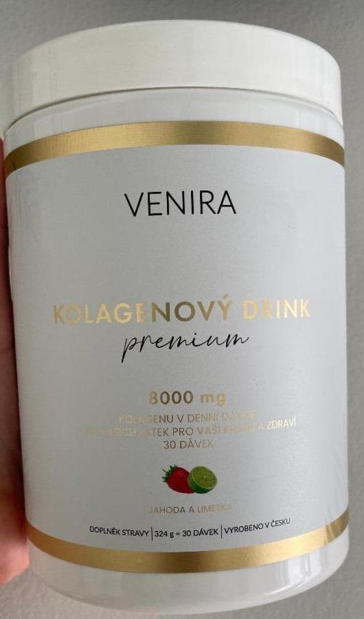 Fotografie - kolagenový drink premium Jahoda a limetka Venira