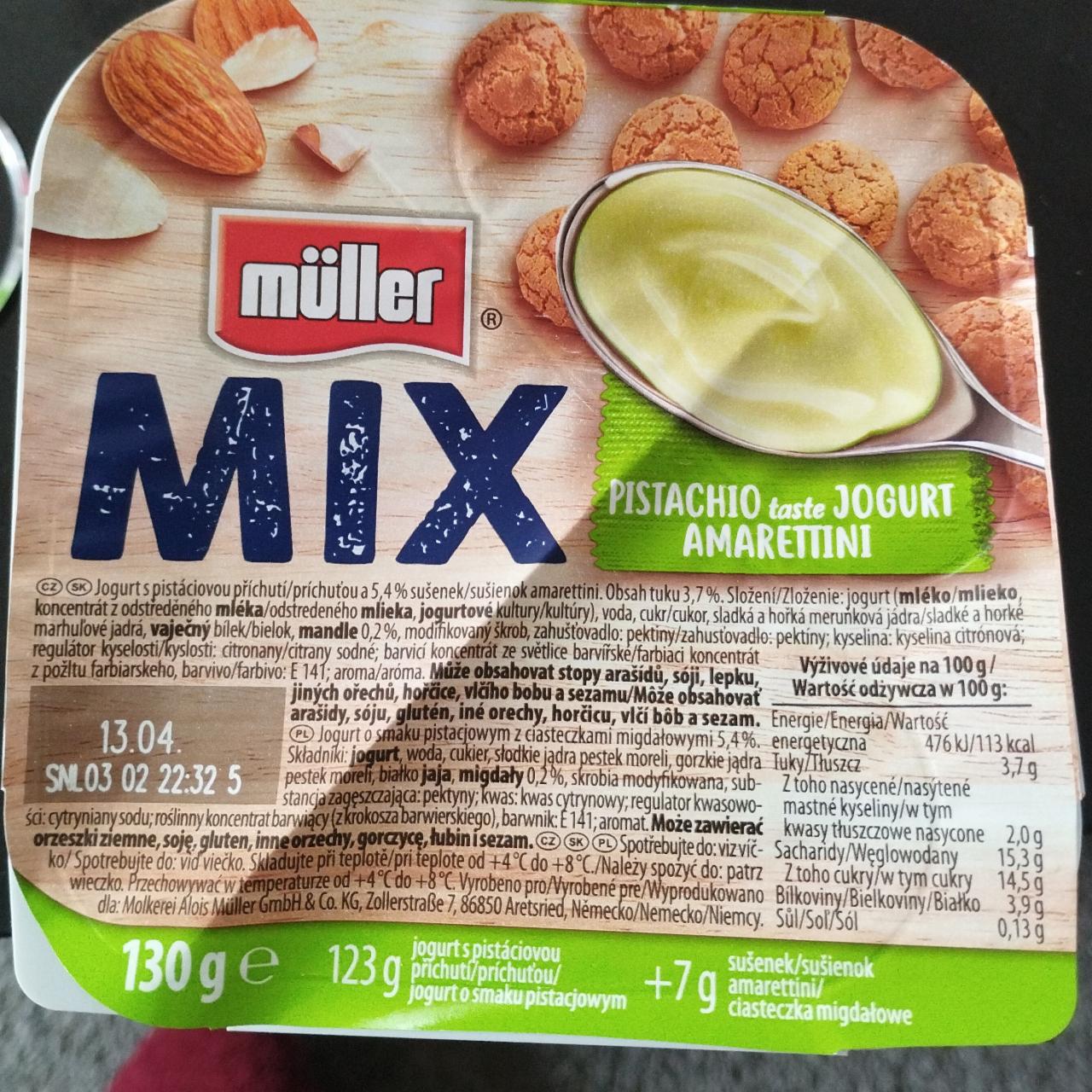 Fotografie - Mix Pistachio taste Jogurt Amarettini Müller