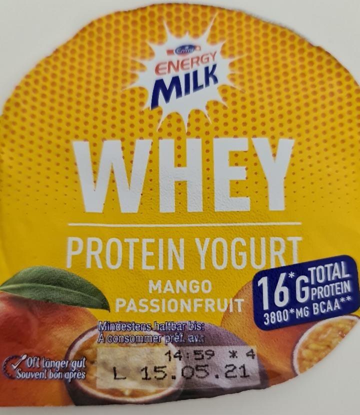 Fotografie - Whey Protein Yogurt Mango Passionfruit Emmi Energy Milk