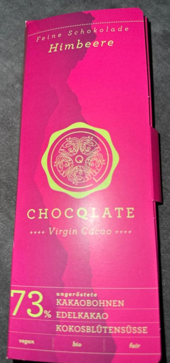 Fotografie - Bio Feine Schokolade Himbeere 73% Virgin Cacao Chocqlate