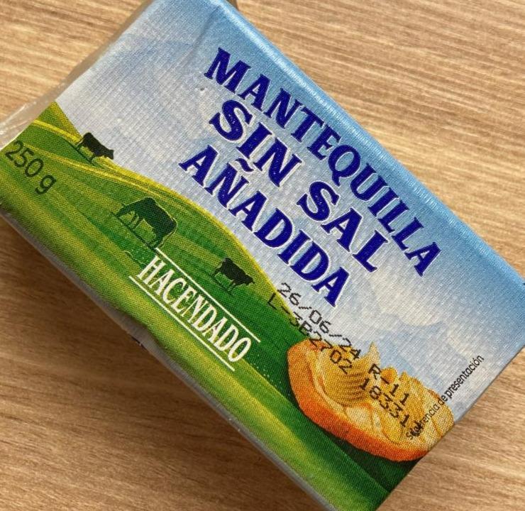 Fotografie - Mantequilla sin sal añadida Hacendado