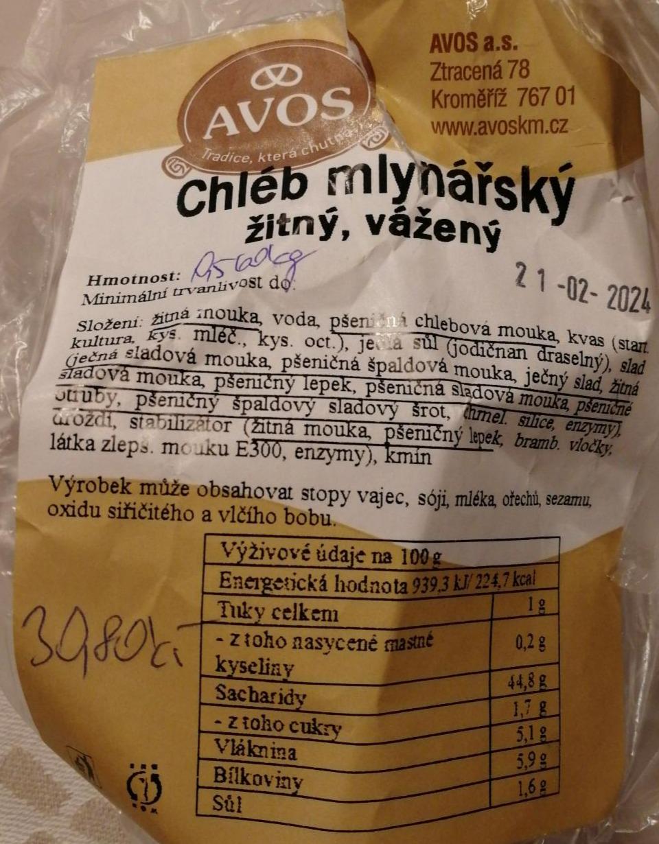 Fotografie - Chléb mlynářský žitný Avos