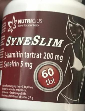 Fotografie - Nutricius Syneslim L- karnitin tartrat 200mg Synefrin 5mg