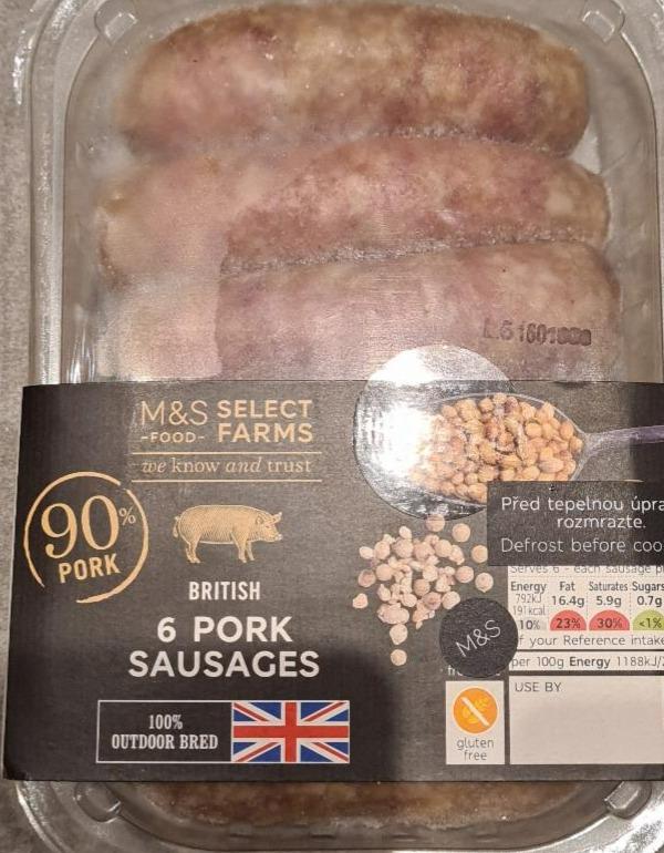 Fotografie - 6 Pork Sausages Marks & Spencer