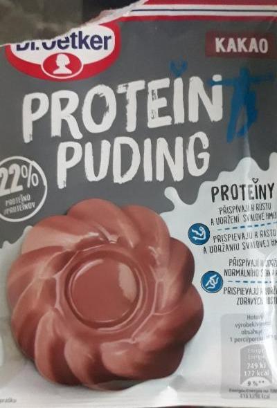 Fotografie - protein puding Dr.Oetker kakao v hotovém výrobku s polotučným mlékem