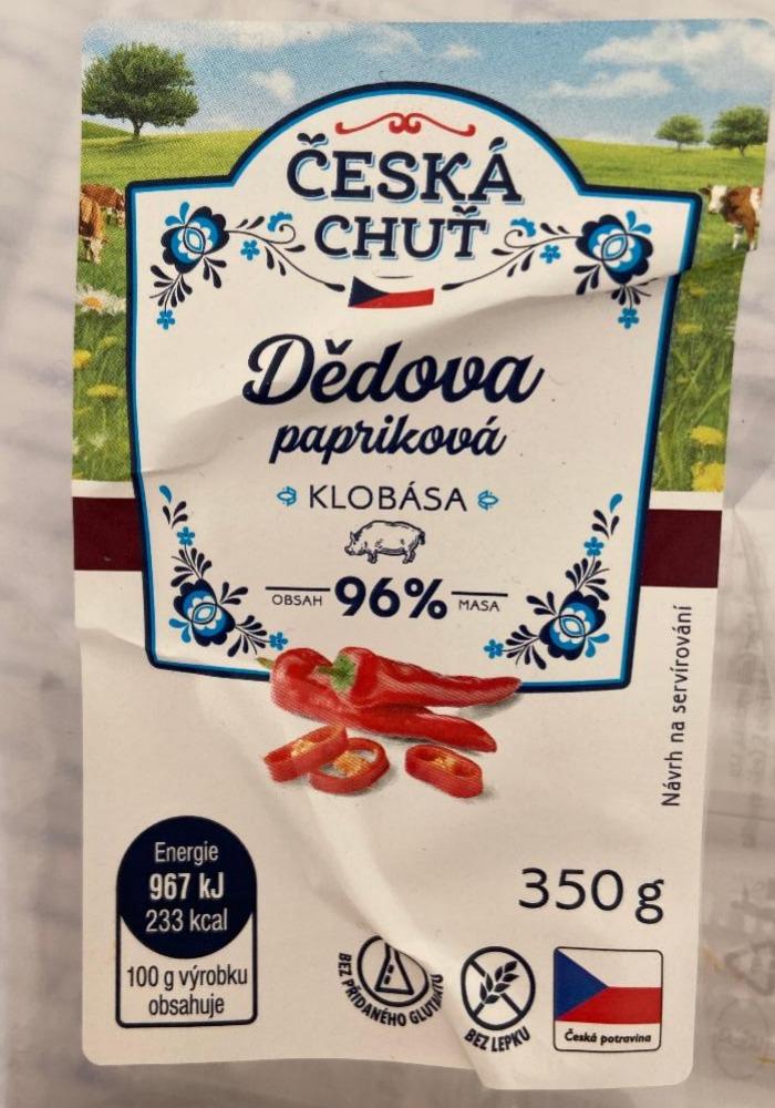 Fotografie - Dědova papriková klobása 96% masa Česká chuť