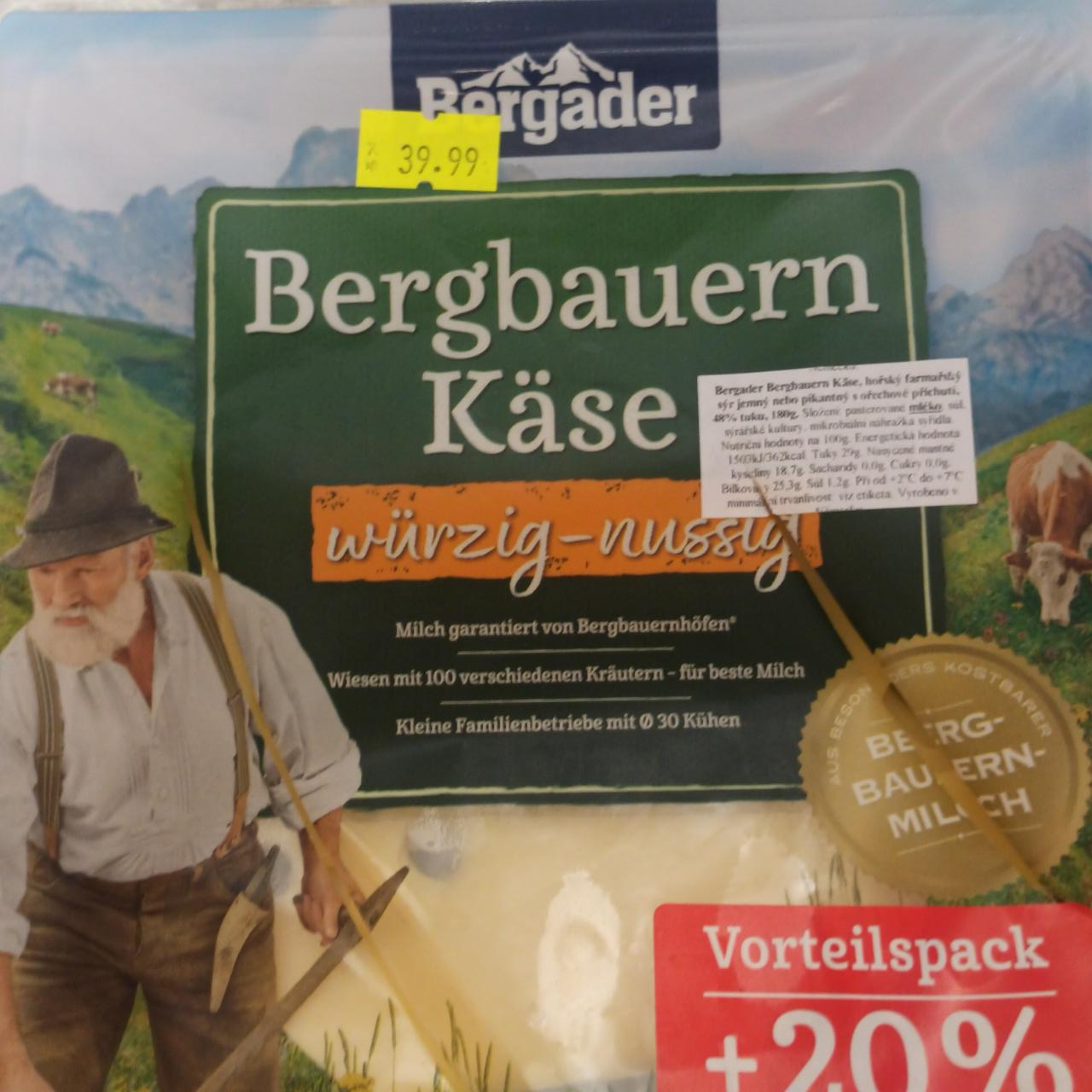 Fotografie - Bergbauern Käse würzig nussig Bergader