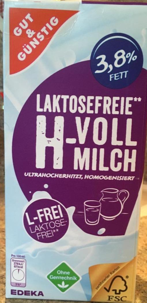 Fotografie - Laktosefreie H-VollMilch 3,8% fett Gut & Günstig