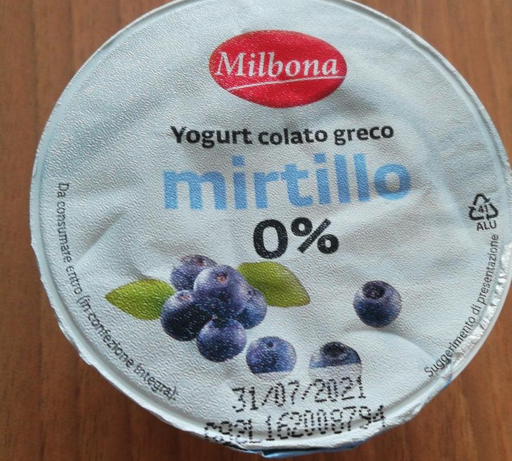 Fotografie - Yogurt cola to greco mirtillo Milbona