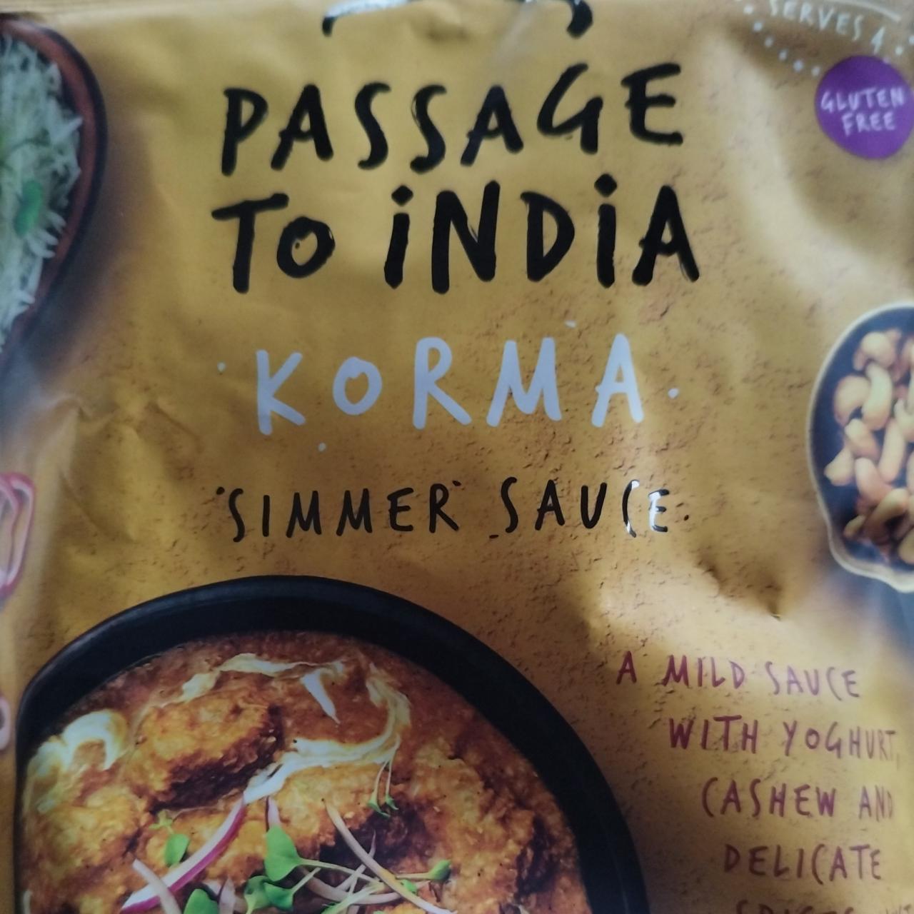 Fotografie - Passage To India Korma Simmer Sauce Passage Foods