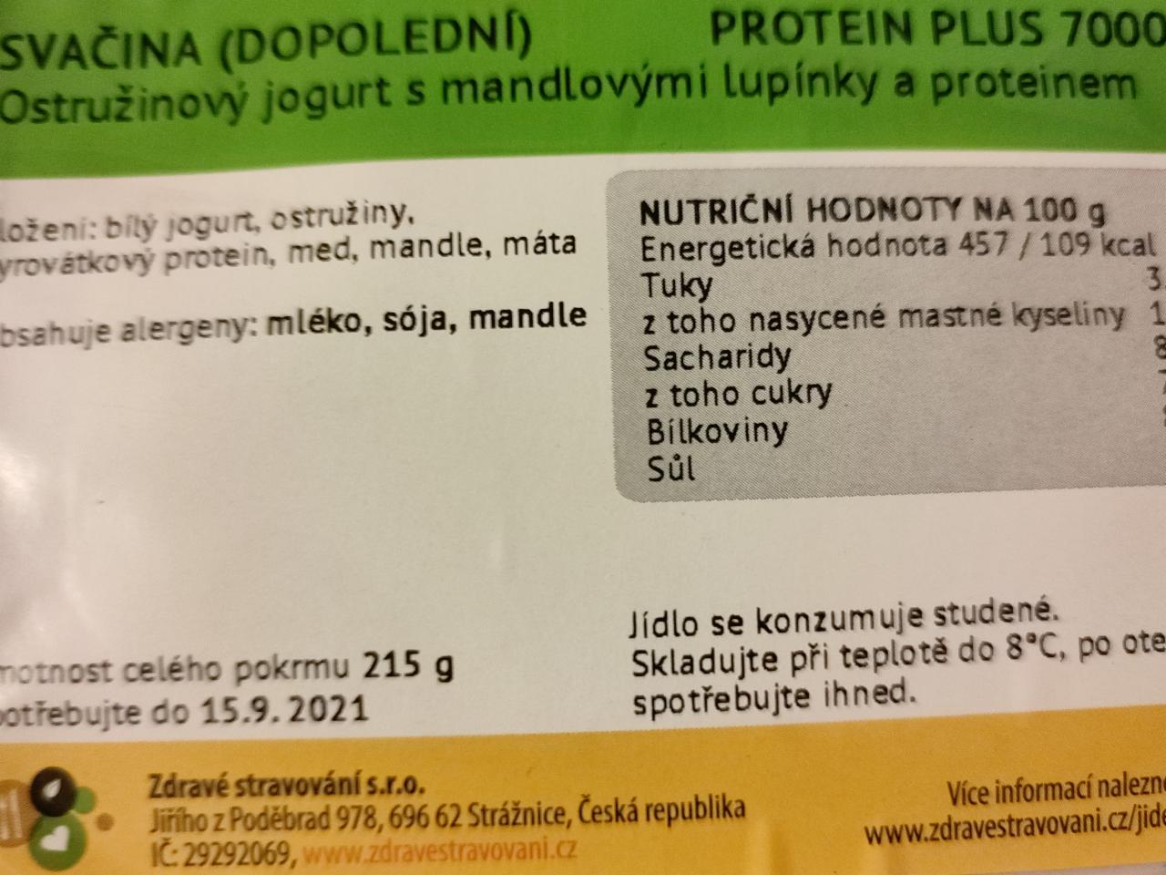 Fotografie - Ostružinový jogurt s mandlovými lupínky a proteinem Zdravé stravování