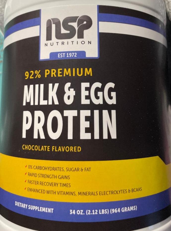 Fotografie - 92% Premium Milk & Egg protein Chocolate flavored NSP