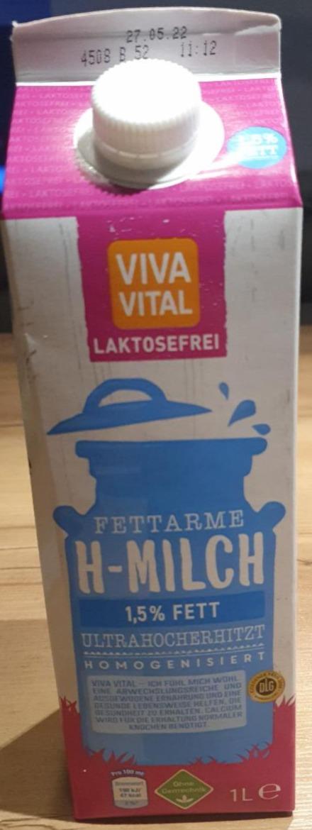 Fotografie - Fettarme H-Milch 1,5% fett Laktosefrei Viva Vital