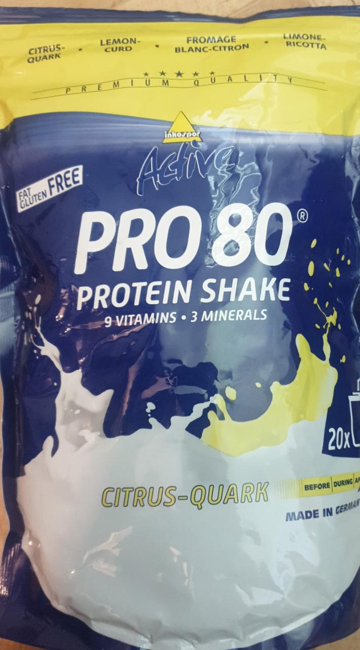 Fotografie - Active Pro 80 Protein Shake Citrus-Quark Inkospor