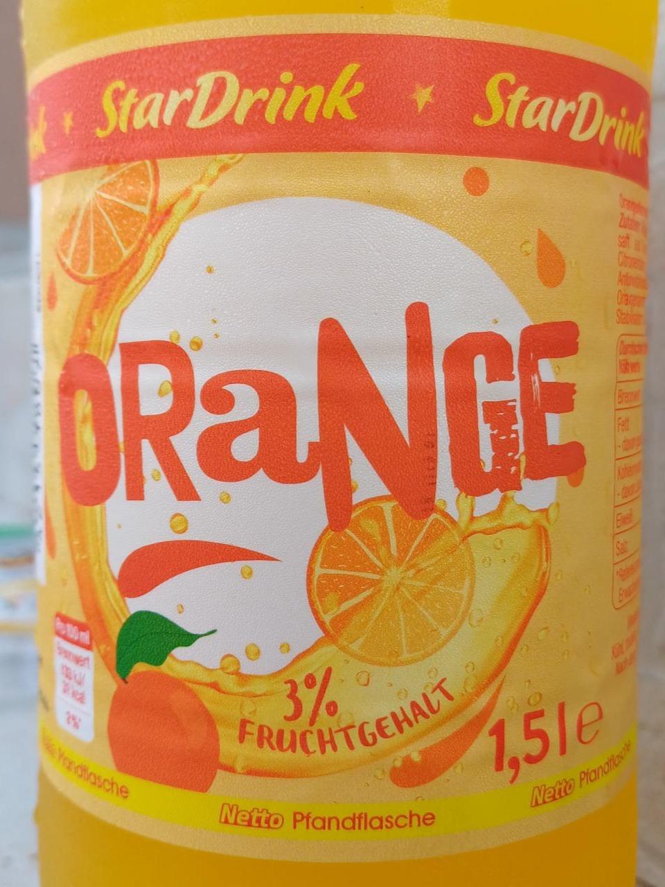 Fotografie - Orange 3% fruchtgehalt StarDrink