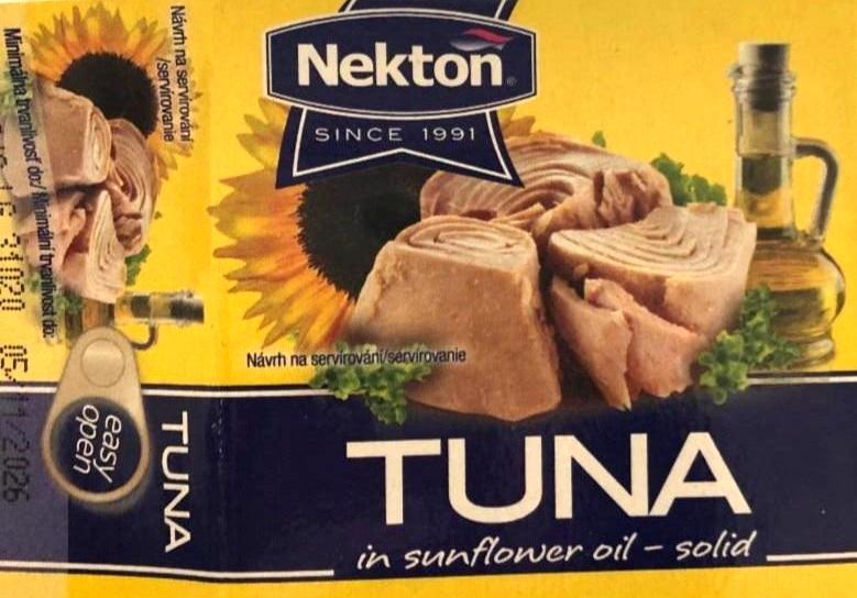 Fotografie - Tuna in sunflower oil - solid (tuňák ve slunečnicovém oleji celý) Nekton