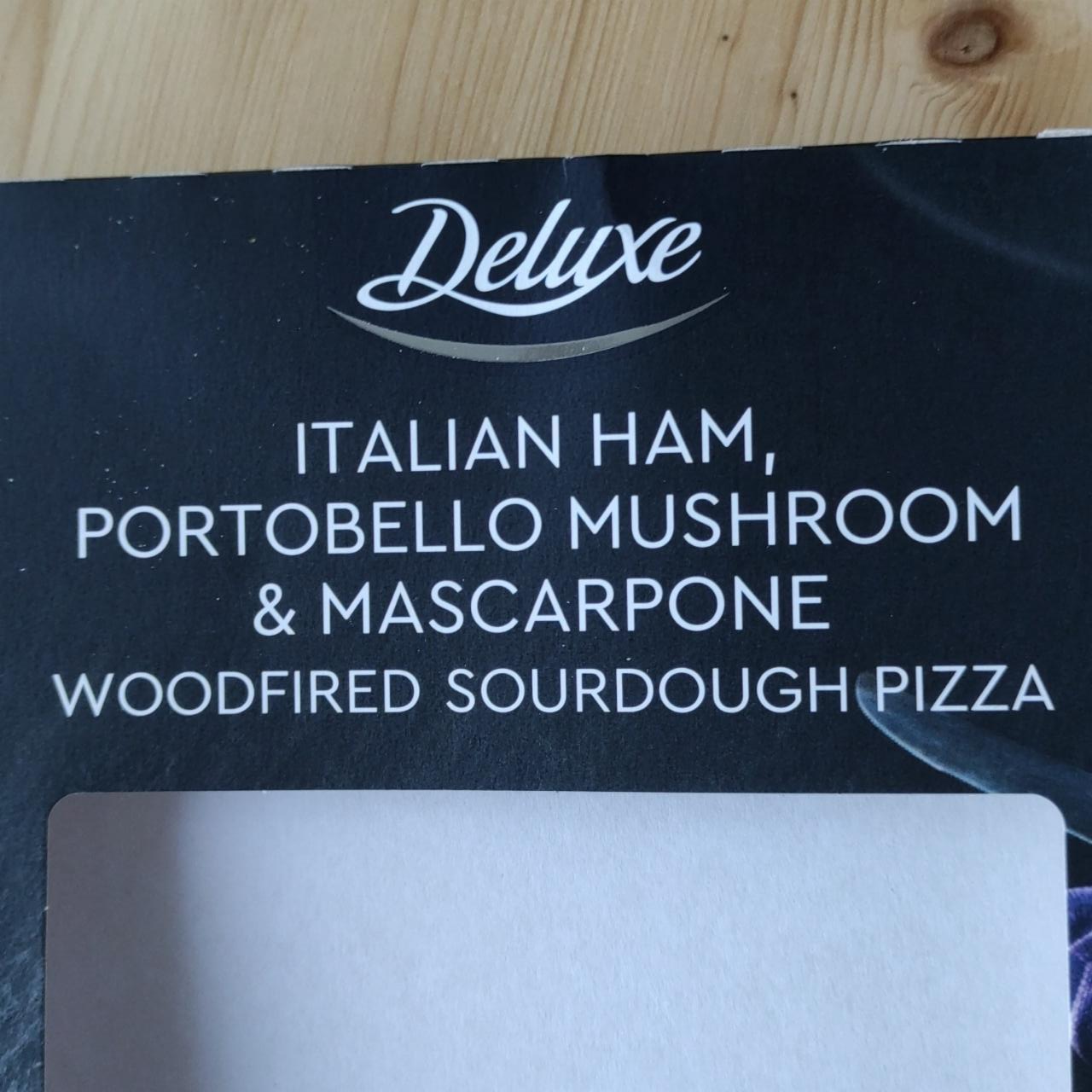 Fotografie - Italian Ham Portobello Mushroom & Mascarpone Woodfired Sourdough Pizza Deluxe