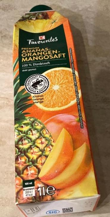 Fotografie - ananas-orangen-mangosaft K-Favourites