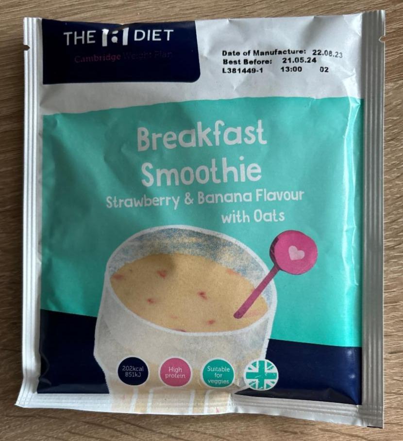 Fotografie - The 1:1 Diet Breakfast smoothie strawberry & banana flavour with oats